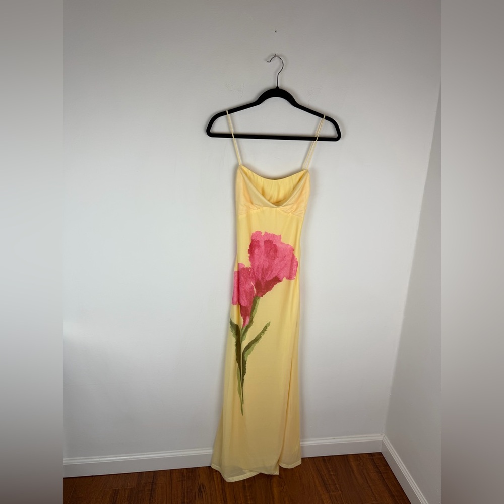 Billy J Kiaya Maxi Dress - Yellow/Blossom Size AU 6 US 2 - Picture 4 of 8